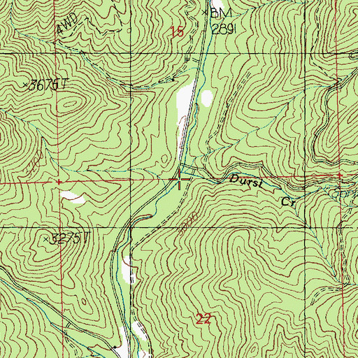 Topographic Map of Durst Creek, WA