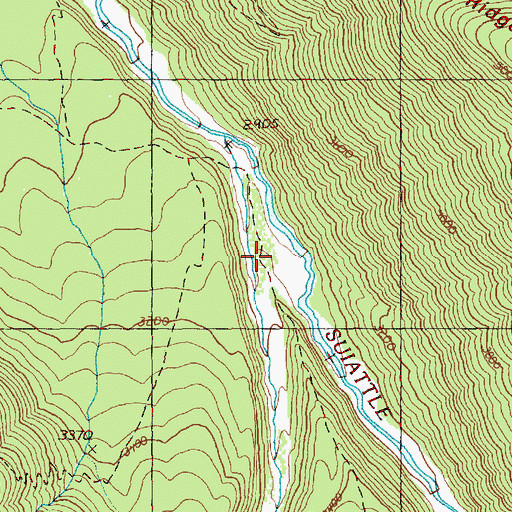 Topographic Map of Dusty Creek, WA