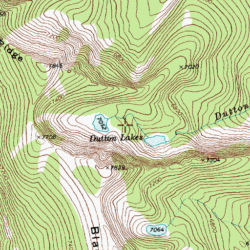 Topographic Map of Dutton Lakes, WA