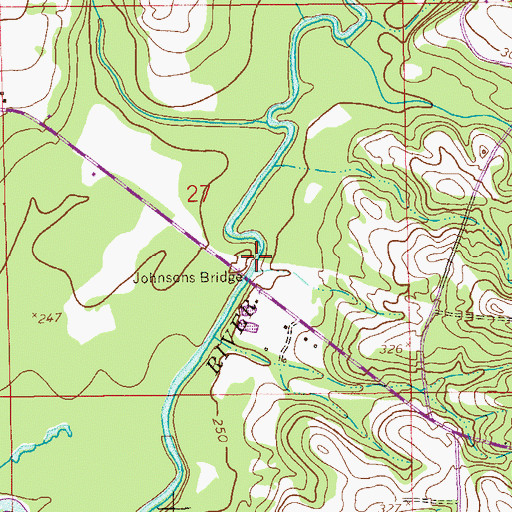 Topographic Map of Johnsons Bridge, AL