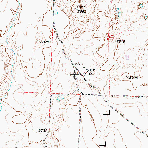 Topographic Map of Dyer, WA