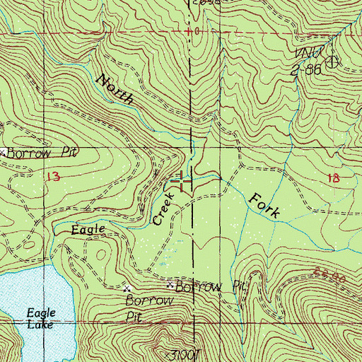 Topographic Map of Eagle Creek, WA