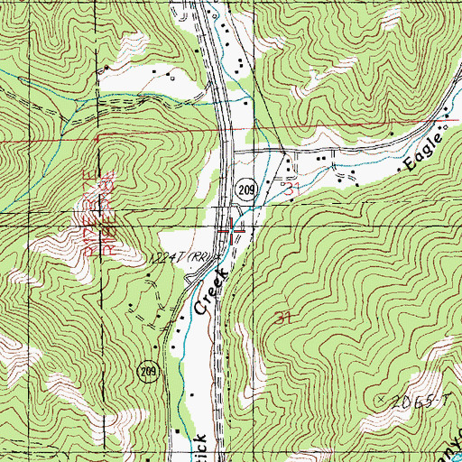 Topographic Map of Eagle Creek, WA