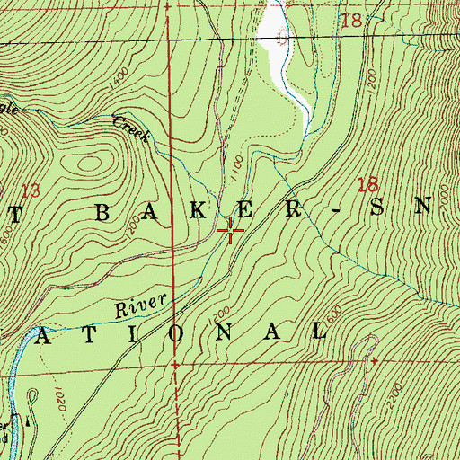 Topographic Map of Eagle Creek, WA