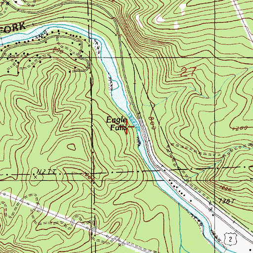 Topographic Map of Eagle Falls, WA