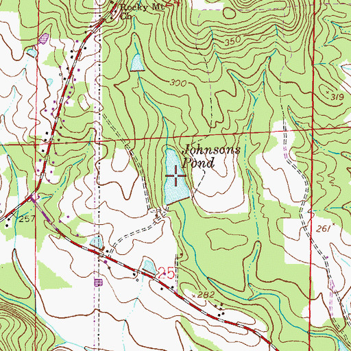 Topographic Map of Johnsons Pond, AL