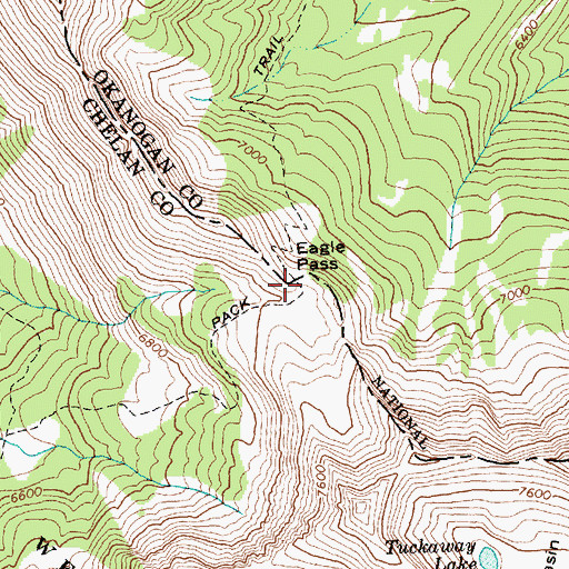 Topographic Map of Eagle Pass, WA