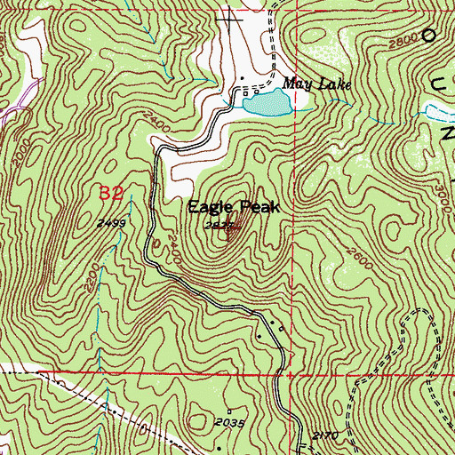 Topographic Map of Eagle Peak, WA