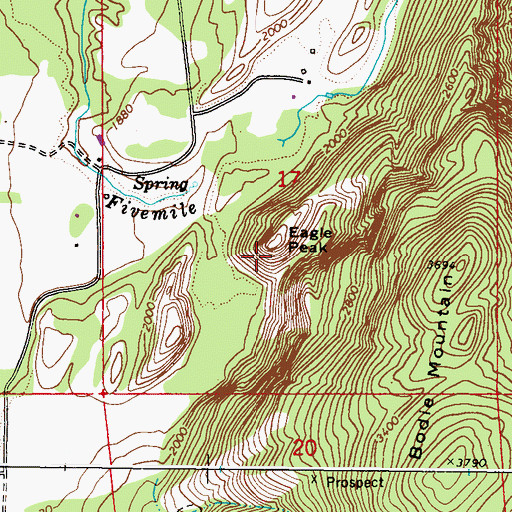 Topographic Map of Eagle Peak, WA
