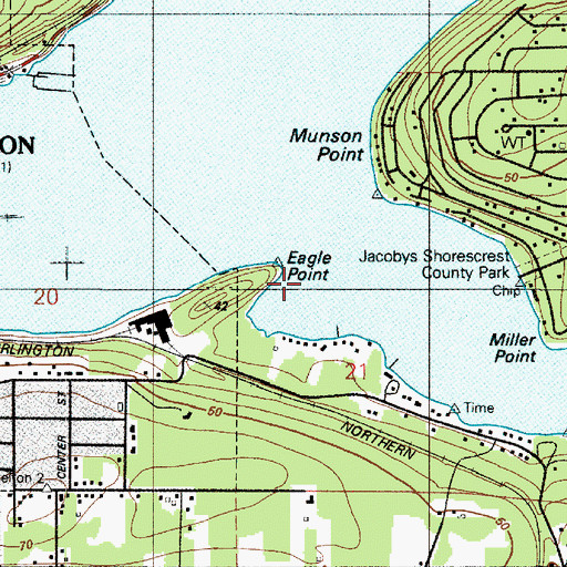 Topographic Map of Eagle Point, WA