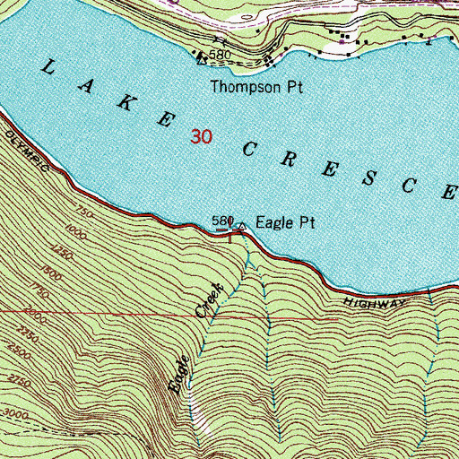 Topographic Map of Eagle Point, WA