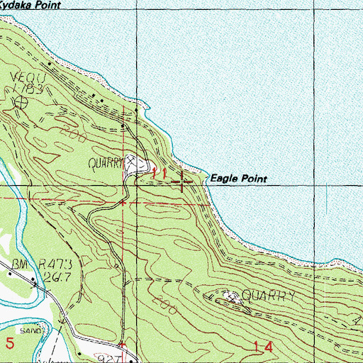 Topographic Map of Eagle Point, WA
