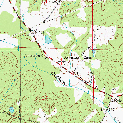 Topographic Map of Johnstown Cemetery, AL