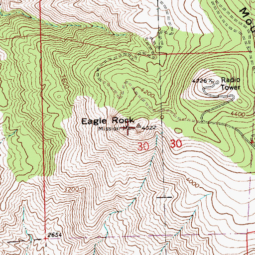 Topographic Map of Eagle Rock, WA