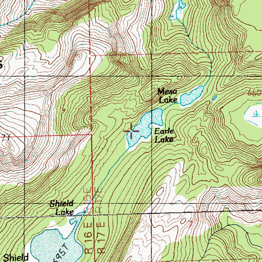 Topographic Map of Earle Lake, WA