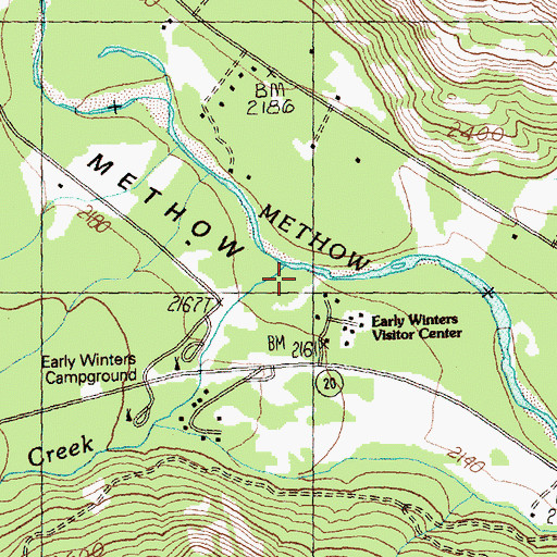 Topographic Map of Early Winters Creek, WA