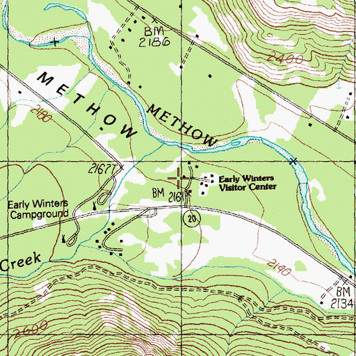 Topographic Map of Early Winters Visitors Station, WA