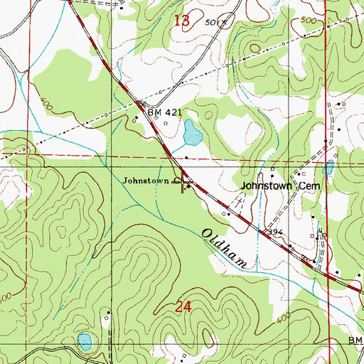 Topographic Map of Johnstown Baptist Church, AL