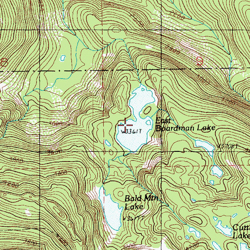 Topographic Map of East Boardman Lake, WA