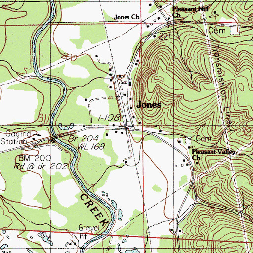 Topographic Map of Jones, AL