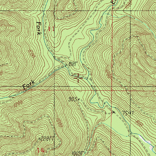 Topographic Map of East Fork Big Creek, WA