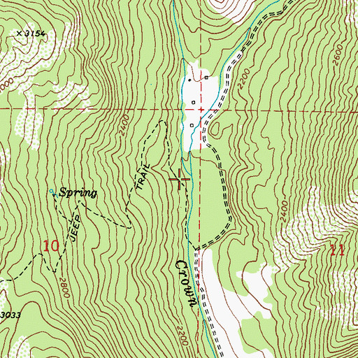 Topographic Map of East Fork Crown Creek, WA