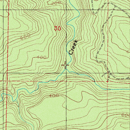 Topographic Map of East Fork Deep Creek, WA