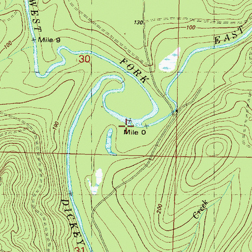 Topographic Map of East Fork Dickey River, WA