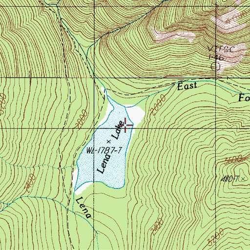 Topographic Map of East Fork Lena Creek, WA