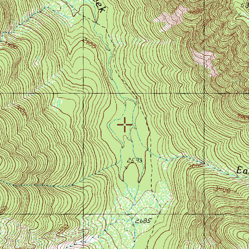 Topographic Map of East Fork Milk Creek, WA