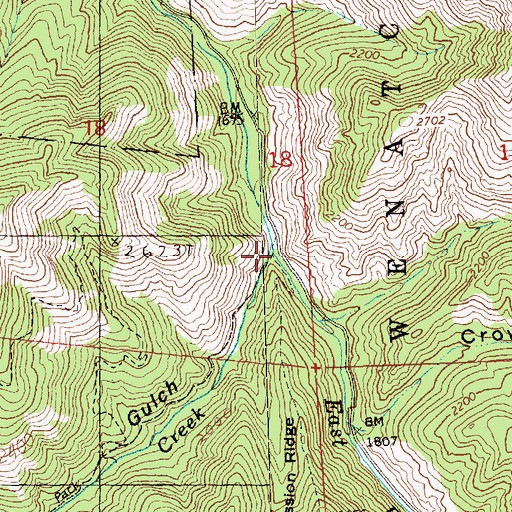 Topographic Map of East Fork Mission Creek, WA