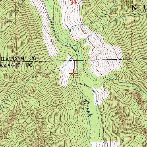 Topographic Map of East Fork Newhalem Creek, WA