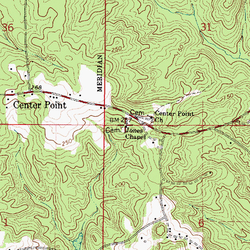 Topographic Map of Jones Chapel Church of Christ, AL