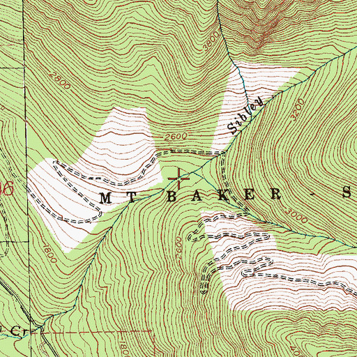 Topographic Map of East Fork Sibley Creek, WA