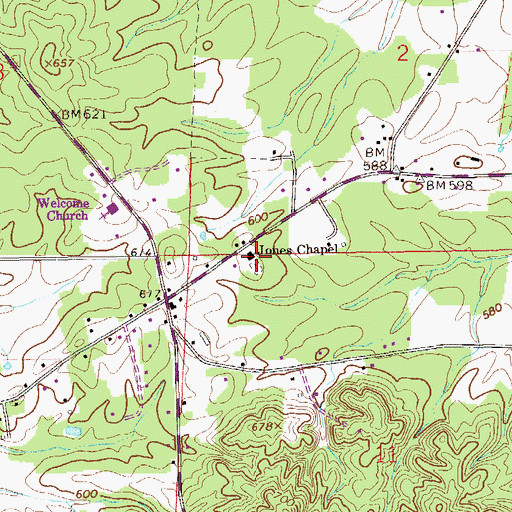 Topographic Map of Jones Chapel Missionary Baptist Church, AL