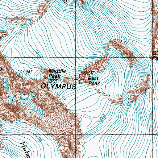 Topographic Map of East Peak, WA