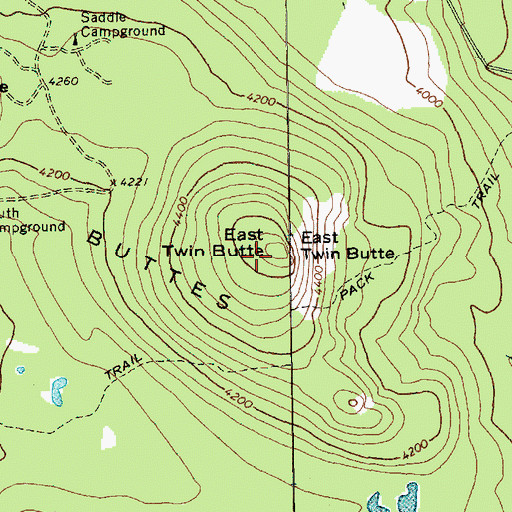 Topographic Map of East Twin Butte, WA