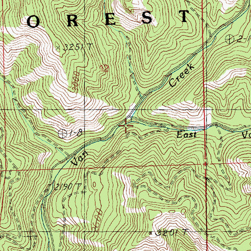 Topographic Map of East Van Creek, WA