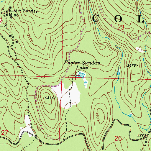 Topographic Map of Easter Sunday Lake, WA