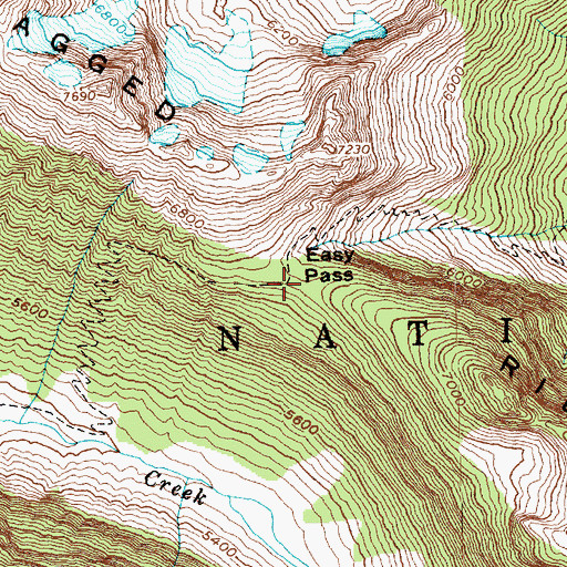 Topographic Map of Easy Pass, WA