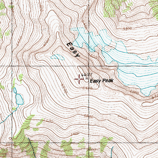 Topographic Map of Easy Ridge, WA