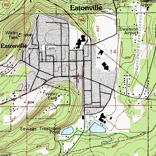 Topographic Map of Eatonville, WA