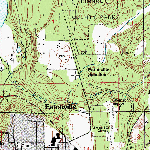 Topographic Map of Eatonville Junction, WA
