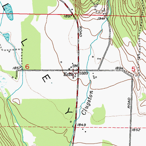 Topographic Map of Echo, WA