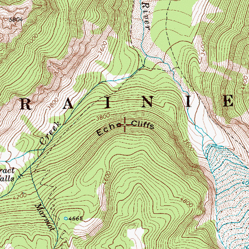 Topographic Map of Echo Cliffs, WA
