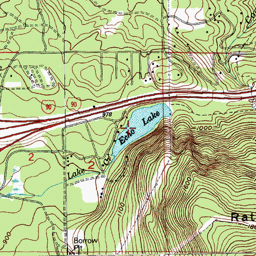 Topographic Map of Echo Lake, WA