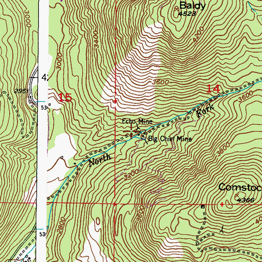 Topographic Map of Echo Mine, WA
