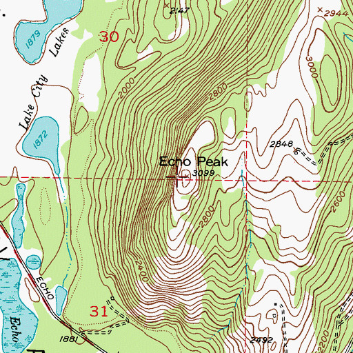 Topographic Map of Echo Peak, WA