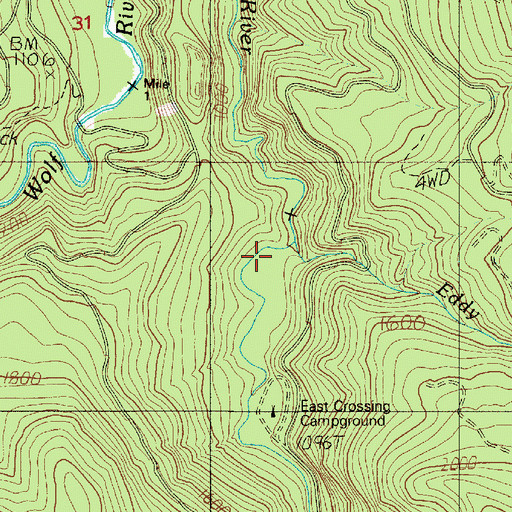 Topographic Map of Eddy Creek, WA