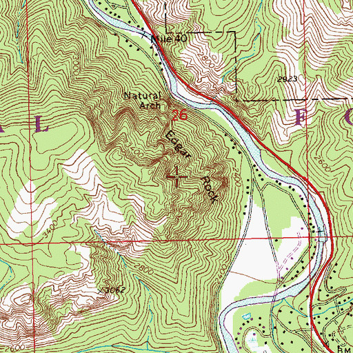 Topographic Map of Edgar Rock, WA